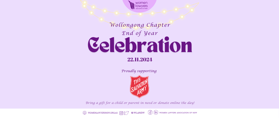 Bring a toy on the day or donate a wish through our fundraising page. You can also access this page via the following link https://givehope.salvationarmy.org.au/women-lawyers-association-nsw-wollongong-chapter or by scanning the QR code below.
