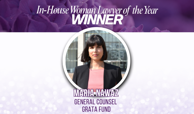 In-House Woman Lawyer of the Year Maria Nawaz - General Counsel  - Grata Fund