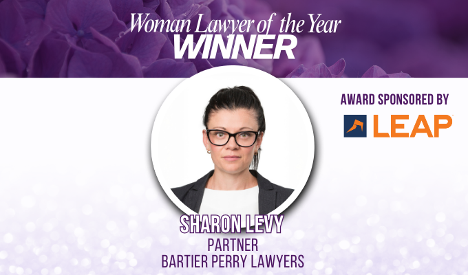 Woman Lawyer of the Year Sharon Levy – Partner, Bartier Perry Lawyers