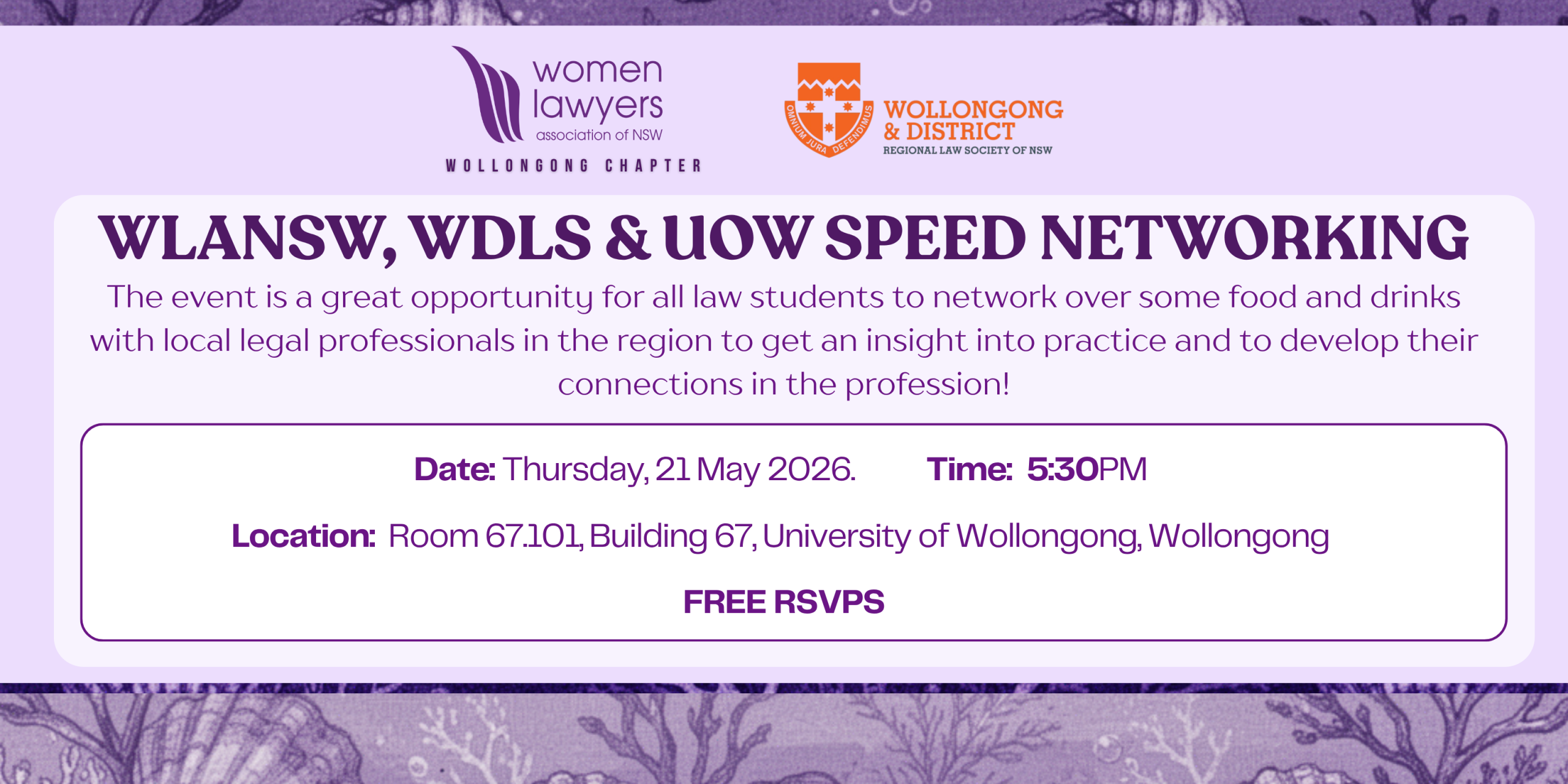 WOLLONGONG EVENT – WLANSW & UOW SPEED NETWORKING